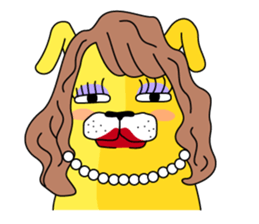 yellow dog and bird sticker #3347136