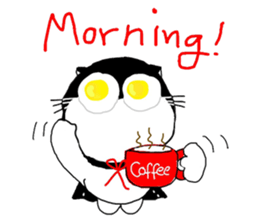 "Oh-Aew" Cat in coat sticker #3347978