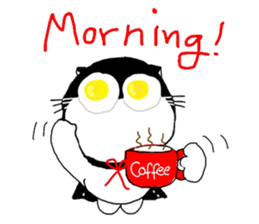 "Oh-Aew" Cat in coat sticker #3347978