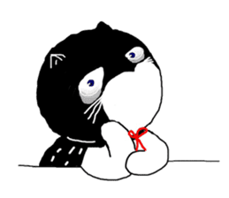 "Oh-Aew" Cat in coat sticker #3347981