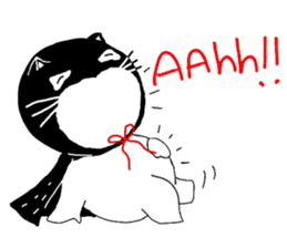 "Oh-Aew" Cat in coat sticker #3347990