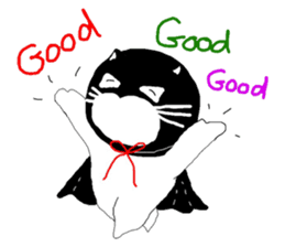 "Oh-Aew" Cat in coat sticker #3347991