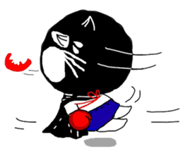 "Oh-Aew" Cat in coat sticker #3347995