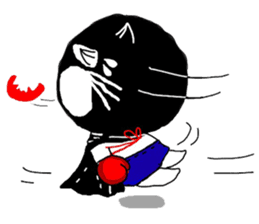 "Oh-Aew" Cat in coat sticker #3347995