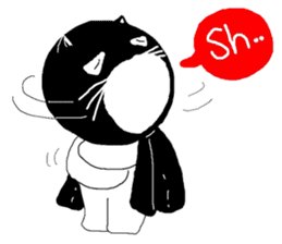 "Oh-Aew" Cat in coat sticker #3348001