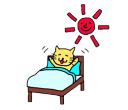 Yellow cat of the happiness sticker #3348218