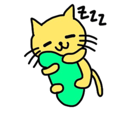 Yellow cat of the happiness sticker #3348220