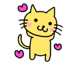 Yellow cat of the happiness sticker #3348221