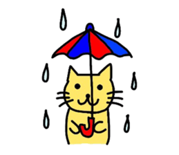 Yellow cat of the happiness sticker #3348223