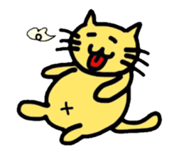 Yellow cat of the happiness sticker #3348225