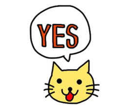 Yellow cat of the happiness sticker #3348230