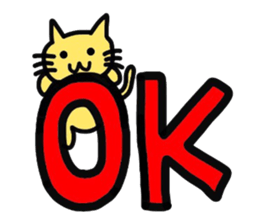 Yellow cat of the happiness sticker #3348232