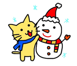 Yellow cat of the happiness sticker #3348235