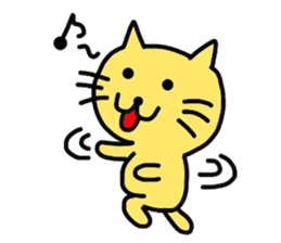 Yellow cat of the happiness sticker #3348236