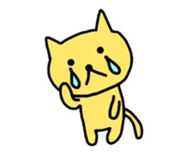 Yellow cat of the happiness sticker #3348237