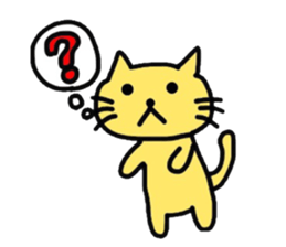 Yellow cat of the happiness sticker #3348238