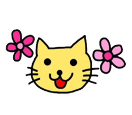 Yellow cat of the happiness sticker #3348239