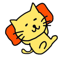 Yellow cat of the happiness sticker #3348241