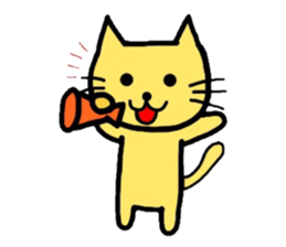 Yellow cat of the happiness sticker #3348242