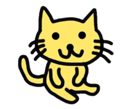 Yellow cat of the happiness sticker #3348243
