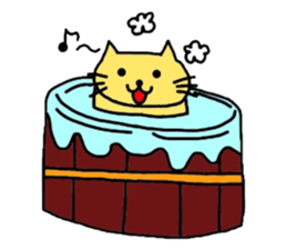 Yellow cat of the happiness sticker #3348247