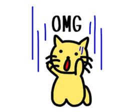 Yellow cat of the happiness sticker #3348252