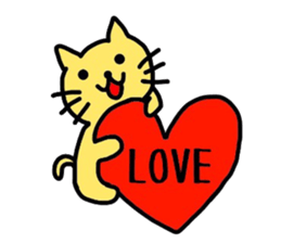 Yellow cat of the happiness sticker #3348253