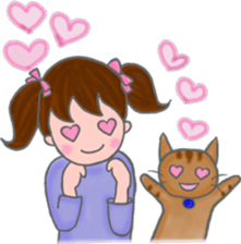 cat and girl part 3 sticker #3349330