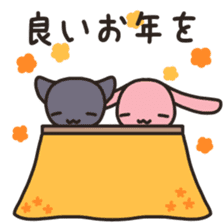 Rabbit and cat events Sticker sticker #3349784