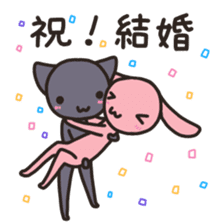 Rabbit and cat events Sticker sticker #3349790