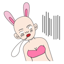 baldness rabbit sticker #3352801