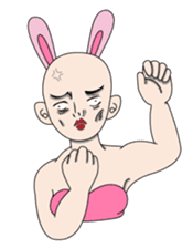 baldness rabbit sticker #3352804