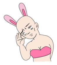 baldness rabbit sticker #3352822