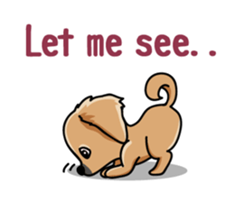 Gestures of dog (English version) sticker #3354972