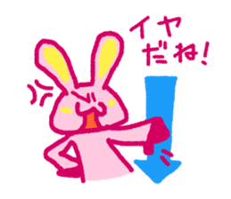 Pink rabbit bossy attitude sticker #3357828