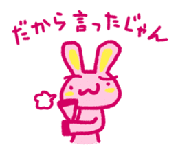 Pink rabbit bossy attitude sticker #3357841