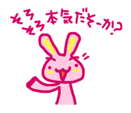 Pink rabbit bossy attitude sticker #3357845