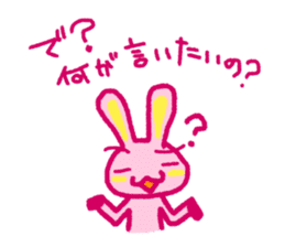 Pink rabbit bossy attitude sticker #3357847