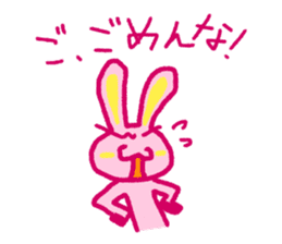 Pink rabbit bossy attitude sticker #3357858