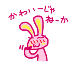 Pink rabbit bossy attitude sticker #3357860