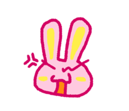 Pink rabbit bossy attitude sticker #3357864