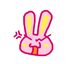 Pink rabbit bossy attitude sticker #3357864