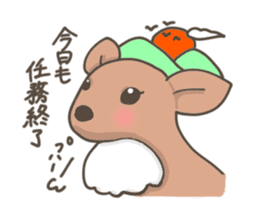 Funny deer in Nara sticker #3363391