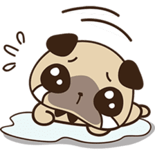 Cute pug puppy sticker #3366607