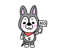 The name of the husky is silver sticker #3368084