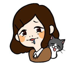 The girl with a noisy face and cat sticker #3374611