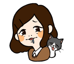 The girl with a noisy face and cat sticker #3374611