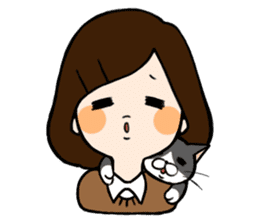 The girl with a noisy face and cat sticker #3374612