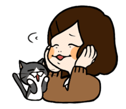 The girl with a noisy face and cat sticker #3374613