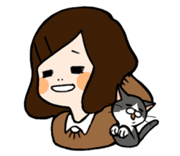 The girl with a noisy face and cat sticker #3374614